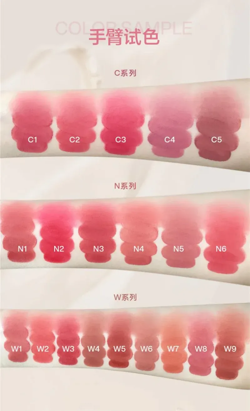 Bảng màu đa dạng của son bùn Into You Airy Lip & Cheek Mud.