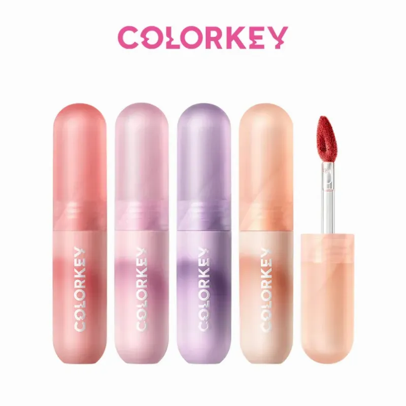 Bao bì sang trọng của son bùn Colorkey Velvety Mousse Fluffy Lip Mud.
