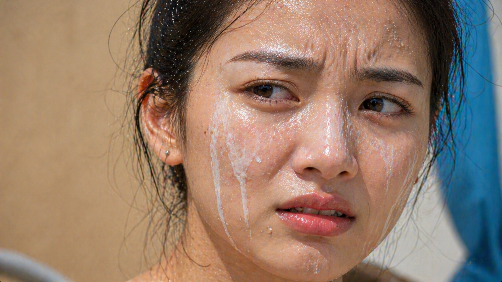 Kem chống nắng bị chảy vệt trắng và trôi lớp nền do không kiềm dầu